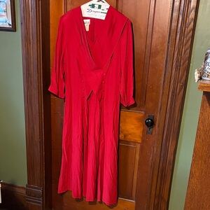 Vintage Elegant Red Women's Dress